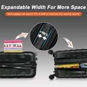 HomGarden 22-inch Carry On Luggage Hardside Expandable Travel Suitcase Spinner TSA Lock Black