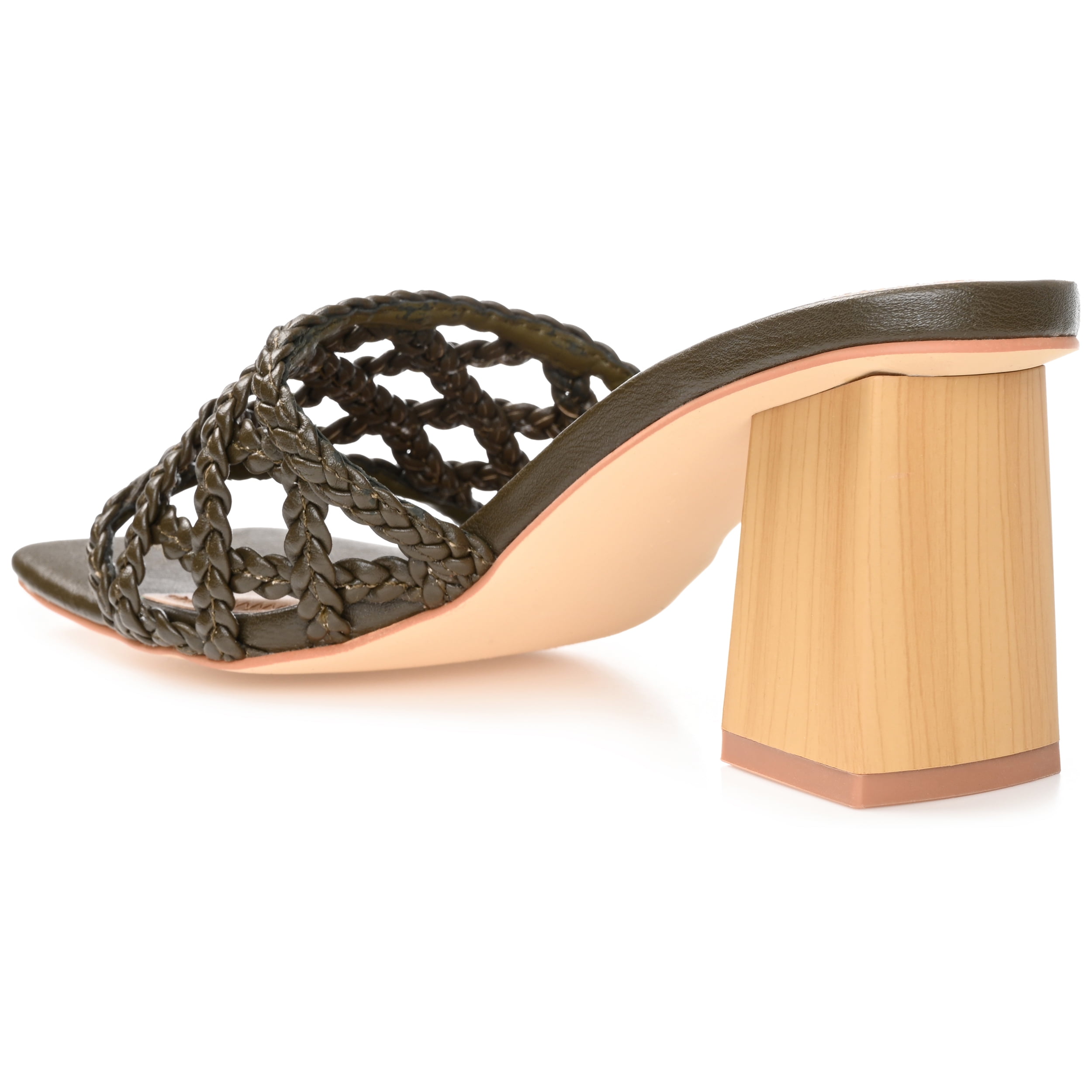 Journee Womens Evvie Open Square Toe Block Heel Sandals