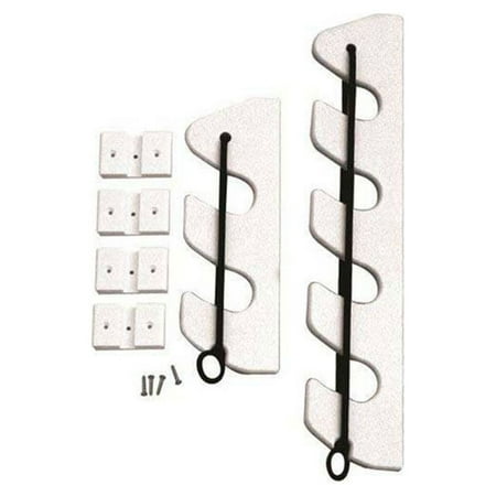UPC: 0045038511340 | TACO Marine P03-134W 4-Rod Bungee Rod Holder – Pair  White
