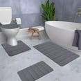 thumbnail image 5 of Savings Memory Foam Bath Mat 4 Set Bathroom Rugs For 4 Pcs Toilet Mats Universal Soft Comfortable Water Absorption Non-Slip Thick Machine Washable Easier To Dry Dark, 5 of 5