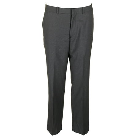 Perry Ellis Mens Dark Grey Classic Fit Creased Dress Pants 34