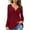 Wine, variant on Annhoo Dressy Shirts for Women Elegant V-Neck Knot Front Tops Fall Casual Pleated Long Sleeve Pullover Blouse