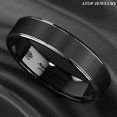 thumbnail image 5 of Tungsten Rings for Men Wedding Bands for Him 6mm Black Brushed Silver Stripe, 5 of 6