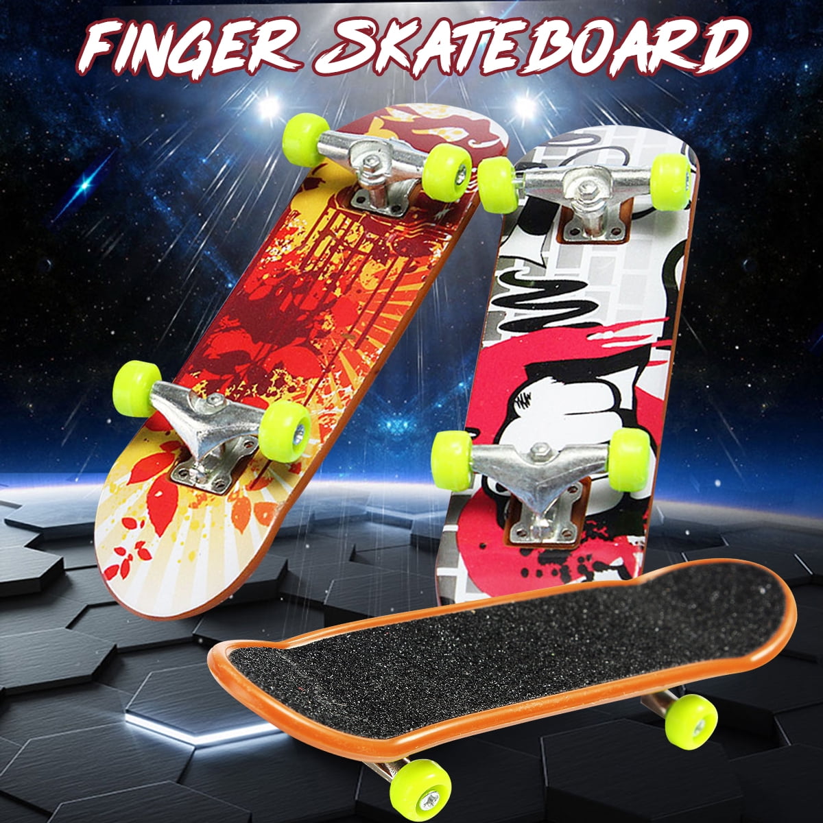 Grtsunsea 6PCS Portable Mini Finger Skateboard Fingerboard Toy Children