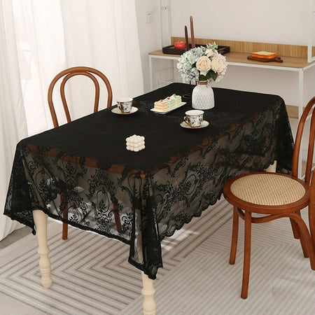 

Niuer Tablecloth Home Decor Tablecloths Covers Decorative Table Cover Washable Rectangle Floral Print Luxury Dust-proof Black Floral 55 x 39