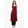 thumbnail image 5 of Indya Women's Strap Swank Kurta - Oxblood, 5 of 6