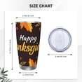 thumbnail image 4 of Picia Happy Thanksgiving 1 Pattern 20 oz Tumbler Stainless Steel Vacuum Insulated Coffee Ice Cup Double Wall Travel Flask Dual Lid Water Bottle, Eco-friendly Car Cup-Straw Three-piece Set, 4 of 8