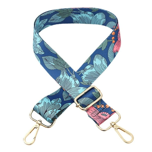 Correa de hombro ajustable para bolso de mujer, repuesto de lona para bolso de mano Azul