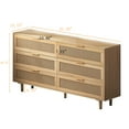 thumbnail image 3 of HMYG 51.18"6-Drawers Rattan Storage Cabinet Rattan Drawer,for Bedroom,Living Room,Natural, 3 of 9