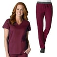 thumbnail image 1 of Maevn Eon Back Mesh Panel Shaped V-neck Top & Embroidered Logo Waistband Cargo Pant Scrub Set, 1 of 5