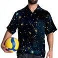 thumbnail image 4 of Constellation Men's Short Sleeve Beach Shirts Hawaiian Button Down Casual Summer Printed Unisex Top, 4 of 6