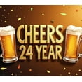 thumbnail image 4 of LUUFILx Cheers to 24 Years Banner Celebration Backdrop Party Decoration Beer Themed Poster Birthday Anniversary Festive Event Décor Background Supplies, 4 of 8