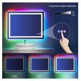 thumbnail image 4 of 40"X32" LED Bathroom Mirror with Lights, Anti-Fog, Dimmable, RGB Backlit + Front Lighted, Memory Function, Colorful Multiple Light Modes for Modern Wall Setup, 4 of 6
