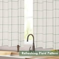 thumbnail image 6 of DriftAway Kitchen Curtains Striped Tier Linen Short Curtains Windowpane Plaid Cafe 24 Inch Length for Living Room Bathroom Chris Farmhouse Rustic Rod Pocket 2 Panels Loden Green, 6 of 8
