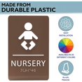 thumbnail image 2 of ADA CENTRAL SIGNS - 6" X9" Nursery Sign | ADA Compliant Tactile Graphics Grade 2 Braille Text Wall Sign| Child Care, Baby Diaper Changing, Mothers Room Signs for Hospital, Office, Clinic, & Apartment, 2 of 7
