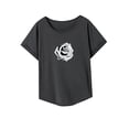 thumbnail image 4 of Camiseta de mujer verano elegante suave cuello redondo camiseta para ir de compras Camping mujer L, 4 of 7