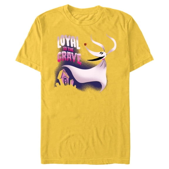 Disney The Nightmare Before Christmas Loyal to the Grave - Short Sleeve Blended T-Shirt for Adults - Customized-Yellow