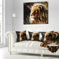 thumbnail image 3 of Designart Majestically Peaceful Lion - Animal Throw Pillow - 16x16, 3 of 5