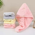 thumbnail image 1 of Toalla de terciopelo para mujeres - Turbante secador de microfibra con botón, toalla absorbente de secado rápido de 25x65cm para duchas y viajes, 1 of 6