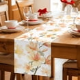 thumbnail image 5 of Orange Flowers Table Runner 72 Inches, Spring Watercolor Botanical Floral Leaf Plant Bed Runner Dresser Scarves Tabletop for Indoor Outdoor Parties/Ceremony/Banquet, 14" x 72", 5 of 9