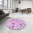 thumbnail image 4 of Ahgly Company Machine Washable Indoor Round Transitional Orchid Purple Area Rugs, 8' Round, 4 of 7