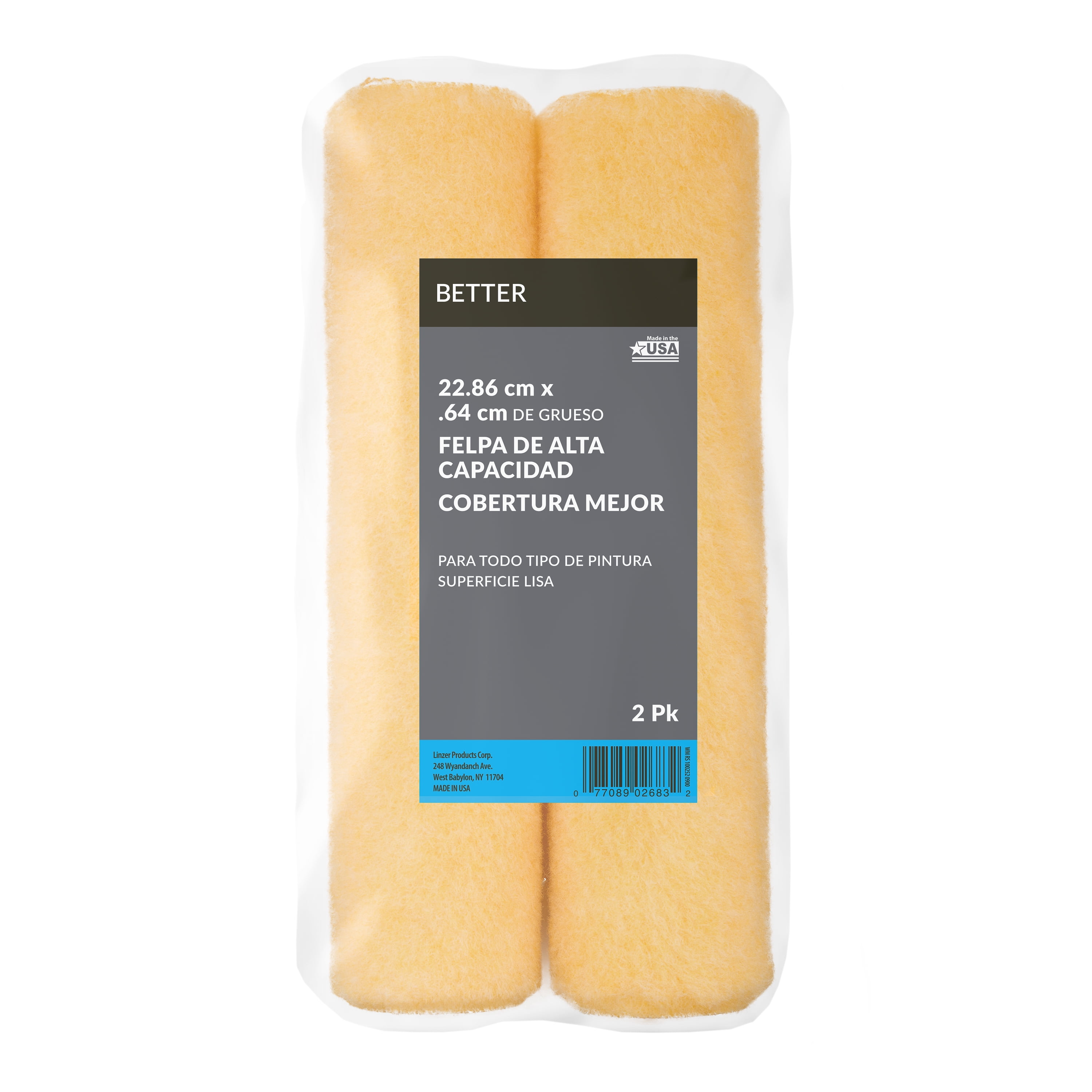 (2 pack) BETTER 9 in x 1/4 in nap High Density Knit Paint Roller Cover, 2 Pack