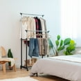 thumbnail image 2 of IRIS Adjustable Double Rod Clothes Rack, Garment Rack, Clothing Rack with Wheels, 2 of 7