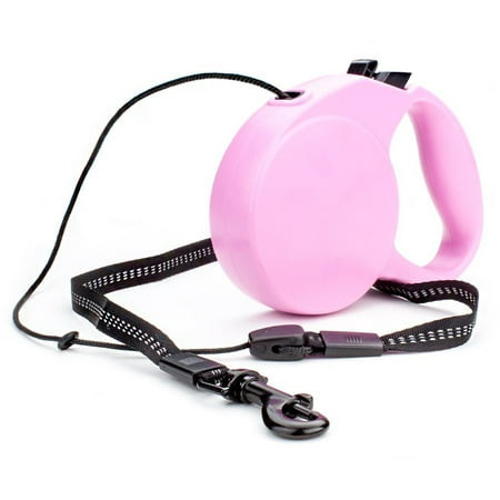 Ribbon Dog Leash - Small Dog Leashes, Pink Retractable Sturdy Dog Leash 10ft, With Safety Ribbon