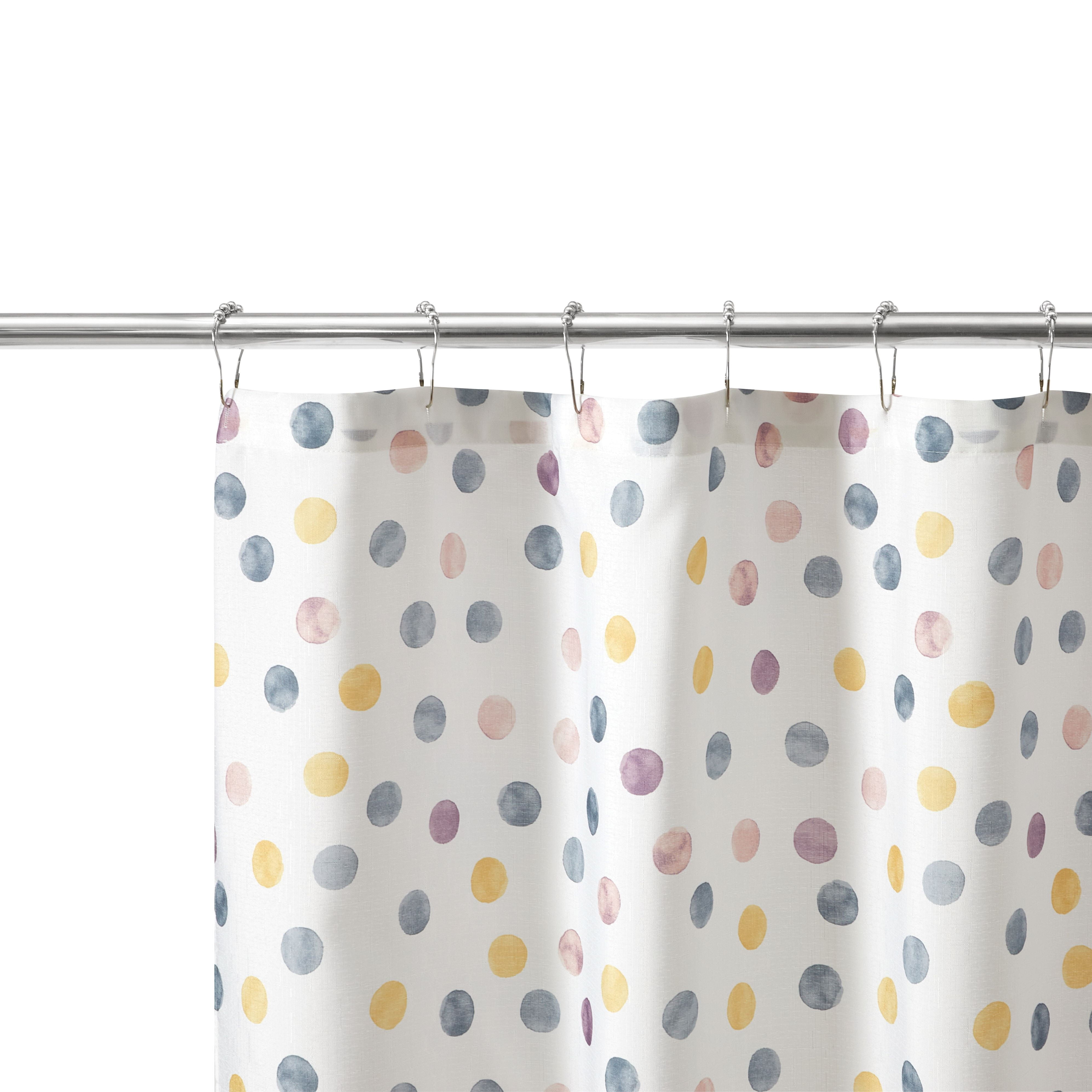Watercolor Dots Shower Curtain, 72" X 72", Polyester + Medium Weight Liner
