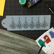 Designer Stencils C761 Alencon Lace Cake Stencil Companion, Beige/semi-transparent, 3.85 X 10
