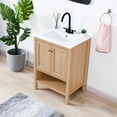 thumbnail image 6 of JONATHAN Y Jasper 24 in. W x 18 in. D x 33 in. H, Rattan 2-Shelf, Bath Vanity Cabinet ONLY, Oak, VAN1023A, 6 of 7