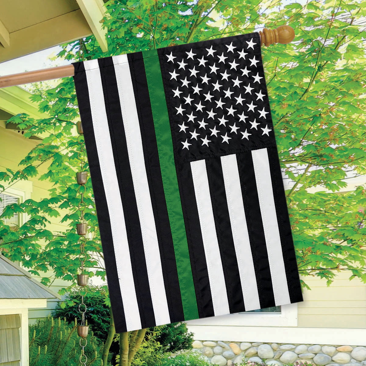 US Thin Green Line Garden Flag Military American Army Federal Support House Yard 