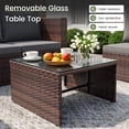 thumbnail image 4 of POTEBAN 6-Piece Space-Saving Patio Furniture Set, All Weather Brown Wicker Rattan Sectional Sofa with 2 Ottomans, Outdoor Conversation Set for Garden, Backyard, Gray Cushions, 4 of 9