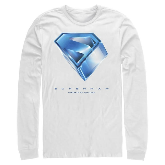 Mens Superman Fortress of Solitude Symbol Long Sleeve Shirt