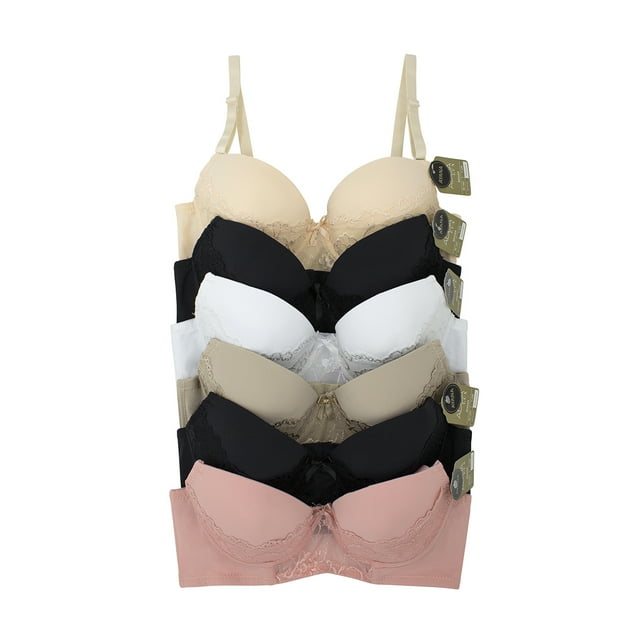 Paquete de Brasier Adda Lingerie Modelo Ayana, Estilo medio peto, Colores surtidos