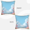thumbnail image 3 of Haiem Cute Pink Mushrooms Print Velvet Soft Solid Decorative Square Throw Pillow Covers Set with Elegant Piping Christmas Cushion Case for Sofa Bedroom Car-16"x16", 3 of 8