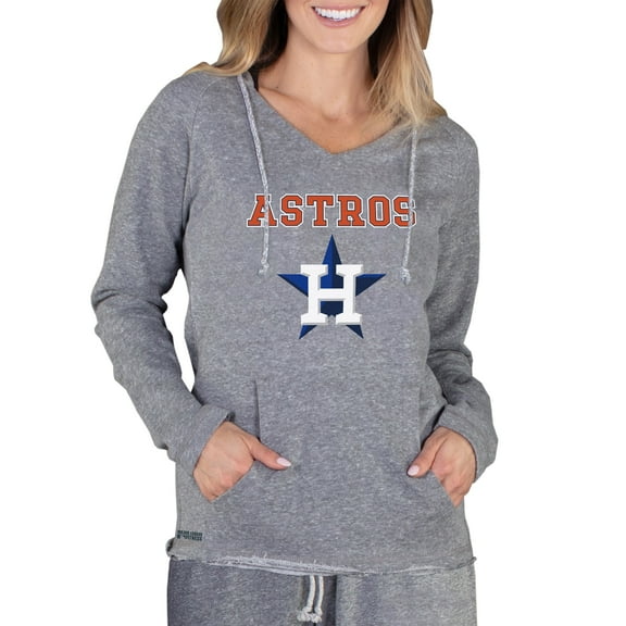 Women's Concepts Sport Gray Houston Astros Mainstream Terry Long Sleeve Hoodie Top