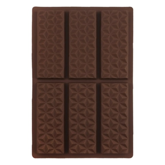 Kaireo Silicone Chocolate Chip Mold with 6 Rectangular Cavities,Non-Stick Candy Bar Shaper for Cheesecakes,Optional Individual Packaging Available