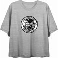 thumbnail image 4 of Skeleton Drinking Wine One More Year Women's Heather Gray Crew Neck Short Sleeve Crop Tee-Medium, 4 of 6