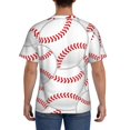 thumbnail image 2 of Naloa Baseballs Men's T-Shirt Sport T-shirt Men's Basic Tee Casual Men's Shirt, Round Neck, Short Sleeves - X-Large, 2 of 5