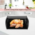 Black Bread Bin, Large Capacity Roll Top Bread Bin Stainless Steel ...