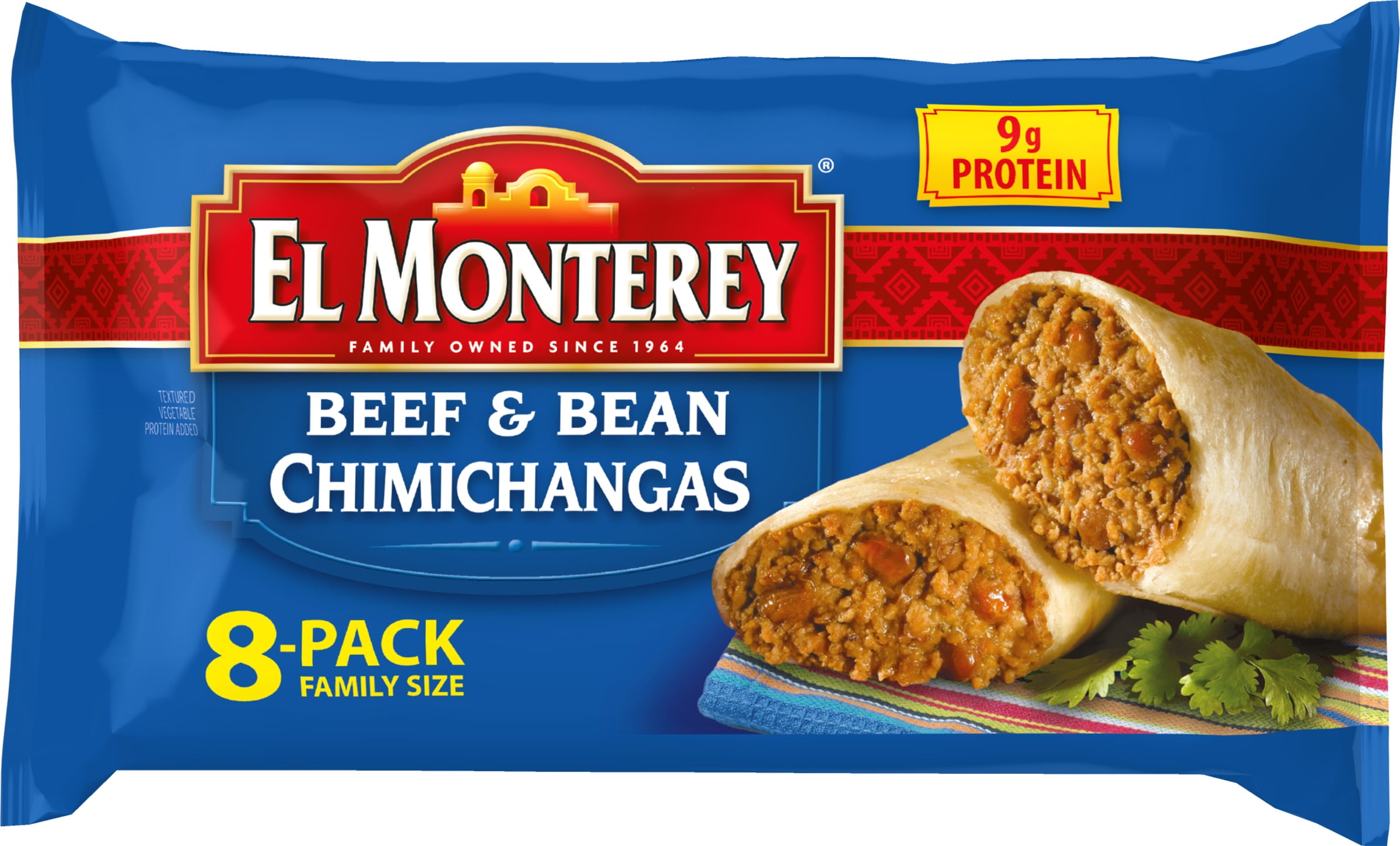 El Monterey Beef & Bean Chimichangas, 8 Pack Family Size