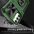 thumbnail image 3 of SaniMore for Samsung Galaxy A13 5G Stand Case, Slide Camera Cover 360 Degree Rotating Kickstand Magnetic Car Mount Hybird Tri-layer Rugged Shell Military-grade Shockproof Anti-drop Cover, Darkgreen, 3 of 10