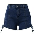 thumbnail image 4 of Sngxgn Women's High Waisted Casual Shorts Ripped Hem Frayed Distressed Short Casual(BU2,S), 4 of 5