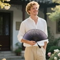 thumbnail image 2 of Handheld Paper Fan Set Chinese Ancient Style Decorative Room Living Room Dance Accessory Traditional Japanese Folding Fan With Polyester Fabric And Wooden Frame Tissue Paper Large Paper Flowers for, 2 of 4