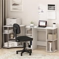 thumbnail image 2 of Pemberly Row Compact Computer/Study Desk in White Oak in Stainless Steel Tubes, 2 of 6
