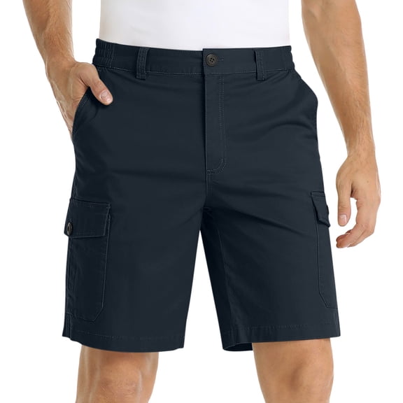 Tuphregyow Men Leisure Athletic Hiking Knee Length Shorts Overalls Workout Shorts Casual Cargo Shorts Lightweight Multi Comfy Shorts with Pockets Solid Navy M