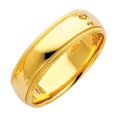 thumbnail image 2 of 14k Solid White Italian Gold Comfort Fit Plain Milgrain Wedding Band 6mm, 2 of 2