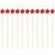 thumbnail image 1 of EeaseMX 100 palillos desechables de bambú con diseño de estrella para frutas, cócteles, bebidas, fiestas, tenedores de bambú (rojos), 1 of 7