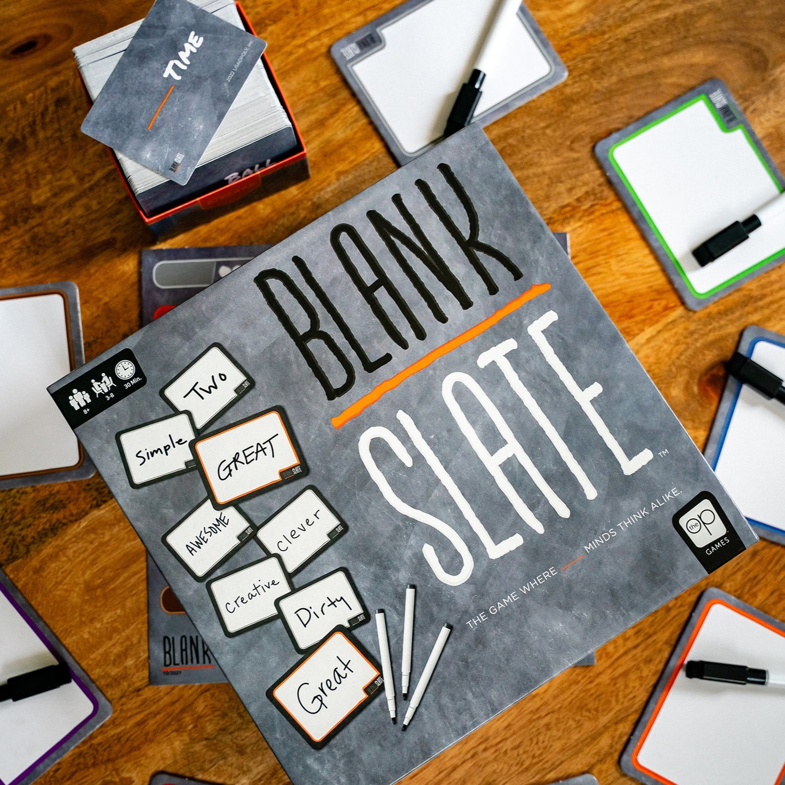 Blank Slate™, Where Great Minds Think Alike, Fun Family-Friendly Board Game, Word Association Party Game, Easy to Learn, A Game Night Classic, 3-8 Players, Ages 8+, A Party Game From The Op Games